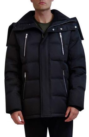 Karl Lagerfeld Faux Fur Lined Down & Feather Fill Quilted Jacket in Black at Nordstrom Rack, Size Medium