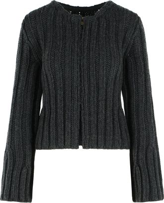 Khaite Janis Dark Grey Cashmere Cardigan