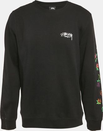 St&uuml;ssy Black Printed Cotton Sweatshirt
