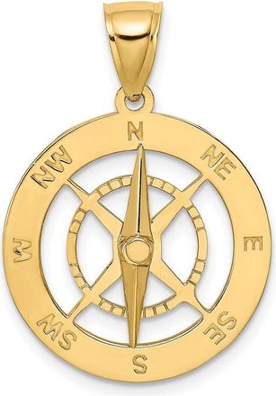 Diamond2Deal 10k Yellow Gold Nautical Compass Moveable Needle Charm