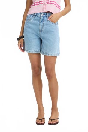 Ichi Kara Denim Shorts In Light Blue