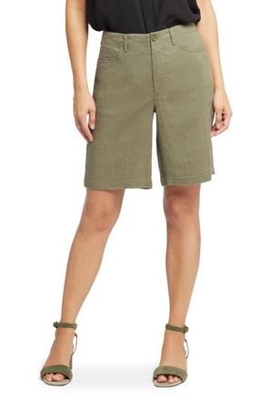 NYDJ Linen Blend Bermuda Shorts in Avocado at Nordstrom, Size 00