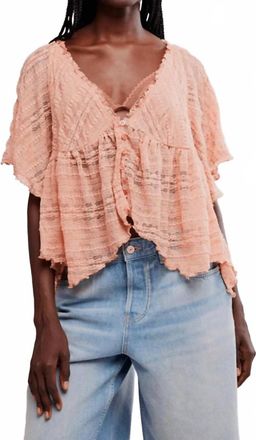 Free People In Your Dreams Lace Top In Coral Kiss