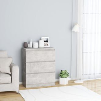 vidaXL Vidaxl - Aparador De Madera Contrachapada Gris Hormig&oacute;n 60x35x76 Cm