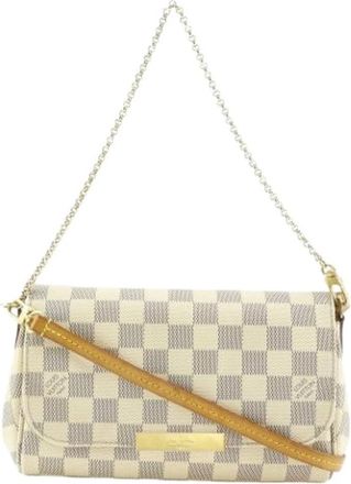 Louis Vuitton Pre-owned Cross Body Bags, female, White, Size: ONE SIZE Pre-owned Favorite PM Damier Azur Shoulder Bag
