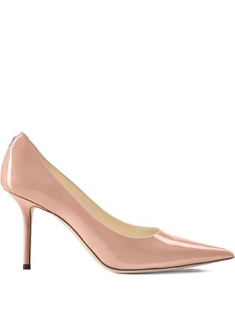 Jimmy Choo London 85mm pointed-toe patent-leather pumps - Pink
