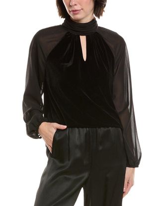 Vince Camuto Velvet Mock Neck Top