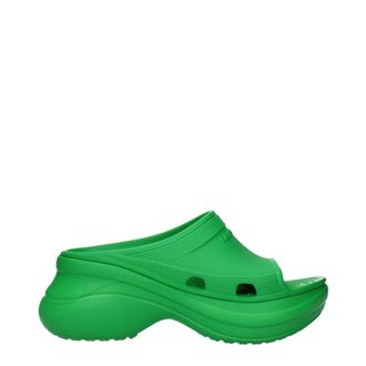 Balenciaga Camisetas Y Calcetines Pool Crocs Mujer Verde Rubber/Grass