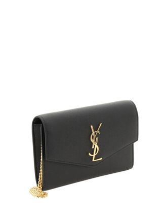 Saint Laurent Womens Chain Wallet Nero Calf Leather Bos Taurus
