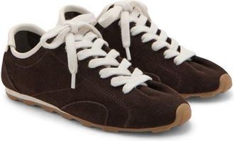 Mango Contrast Suede Sneaker in Chocolate at Nordstrom, Size 7.5Us