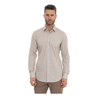 HUGO BOSS H-Hank Casual shirt - Heren - Casual Overhemden - Beige - 4XL - Katoen - Overhemden