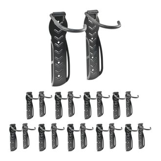 Relaxdays Set 20 Soportes Bicicleta De Pared, Sujeci&oacute;n Hasta 25 Kg Cada Uno, Negro