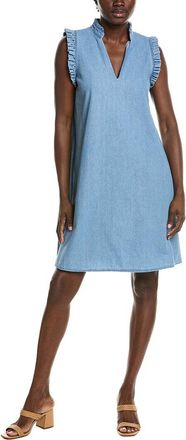Jones New York Ruffle Chambray Trapeze Dress