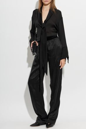 Tom Ford Silk Trousers, Womens, Black