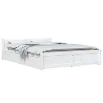Berkfield Home Beautiful Bed Frame with Drawers White 150x200 cm King Size