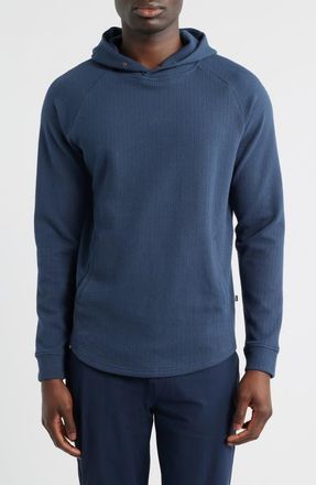 Swannies Luke Hooded Cotton Blend Performance Pullover in Navy at Nordstrom, Size Xx-Large