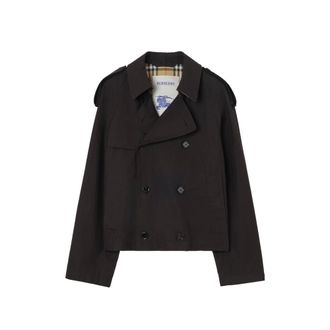 Burberry Cropped Tropical Gabardine Leadenham Trench Coat
