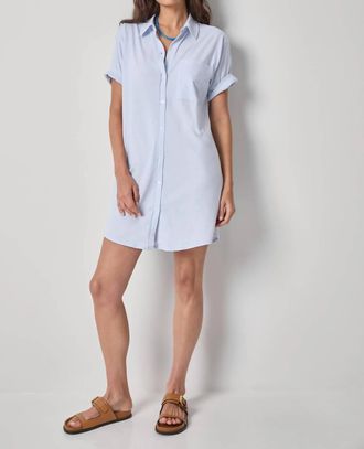 Lilla P Easy Shirt Dress In Hydrangea