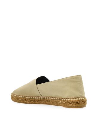 Saint Laurent Womens Cassandre Ysl Logo Espadrilles Beige Shoes > Flats