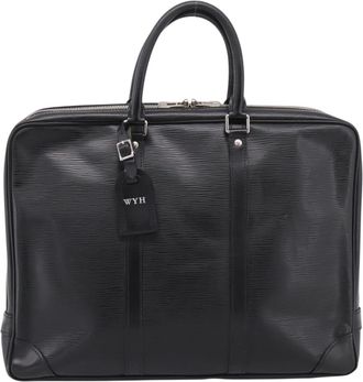Louis Vuitton Porte-Documents Voyage Epi Leather Black Leather Briefcase Bag (Pre-Owned)