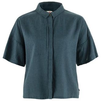 Fj&auml;llr&auml;ven &Ouml;vik Hemp Camp Shirt S/S Hemd f&uuml;r Damen | blau
