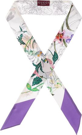 Gucci Printed Silk Twill Ribbon Scarf