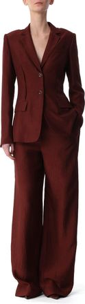 Jason Wu CRINKLED SATIN SINGLE-BREASTED BLAZER