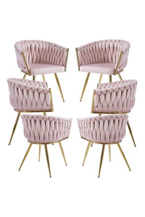 Regalos Miguel Packs Sillas Comedor - Pack 6 Sillas Widny Golden Terciopelo - Rosa