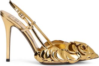 Valentino Garavani Elegant High-heeled Slingbacks In Gold