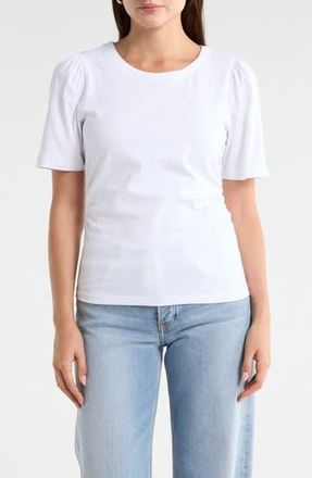 Current Elliott Short Puff Sleeve Top in White at Nordstrom Rack, Size X-Small