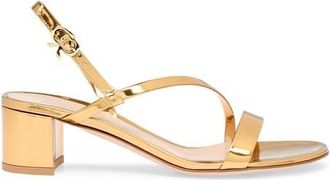 Gianvito Rossi Betsey Sandal in Metallic Gold Calf at Nordstrom, Size 36.5