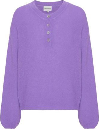 Americandreams Zelma Pullover - Dames - Ronde hals truien - Paars - M - Wol - Truien & Vesten