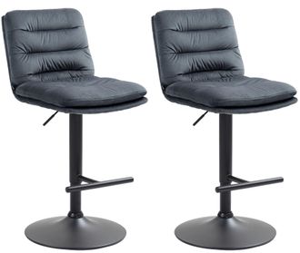 Clp Clp - Set De 2 Taburetes De Bar Damar En Terciopelo Gris Oscuro Negro