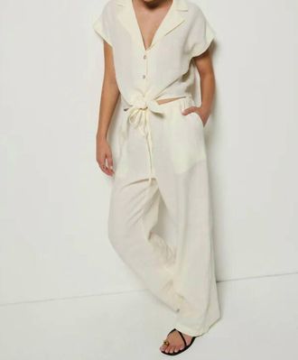 Nation Ltd Lucia Tie Waist Pants In Porcelain