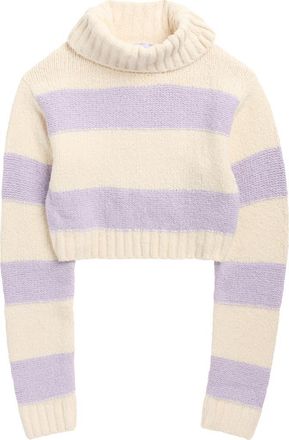 Florence By Mills Crop Turtleneck Sweater in Soft Lavender Stripe at Nordstrom Rack, Size Xx-Small