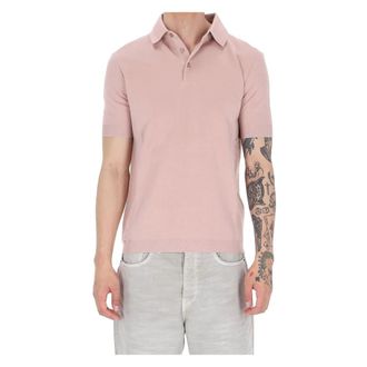 Herno Polo Shirts, male, Pink, Size: 2XL Polo in jersey di cotone effetto maglia
