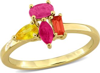 Mimi & Max Multi-Gem Cluster Ring Sterling Silver