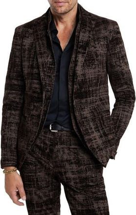 John Varvatos Dalton Slim Fit Flocked Sport Coat with Removable Vest in Old Bark at Nordstrom Rack, Size 48