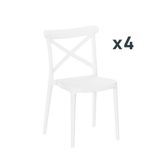 Klast Packs 4 sillas polipropileno blanco 48 x 81 cm