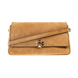 Tory Burch Charlie Small Suede Schoudertas - Dames - Handtassen - Beige - ONE Size - Su&egrave;de - Tassen
