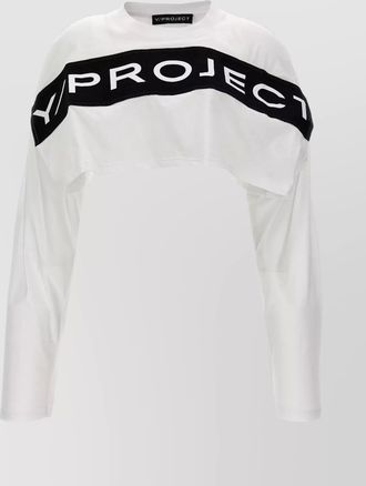 Y / Project crop t-shirt logo long sleeves