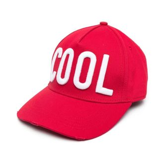 Dsquared2 Cool Logo Baseball Cap - Heren - Petten - Rood - ONE Size - Katoen - Accessoires