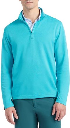 Robert Graham Troland Quarter Zip Pullover in Peacock Blue at Nordstrom, Size Xxx-Large