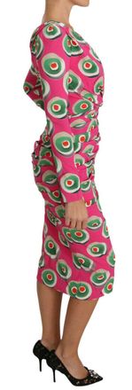 Dolce & Gabbana Womens Pink Silk Cup Cake Sheath Stretch Dress