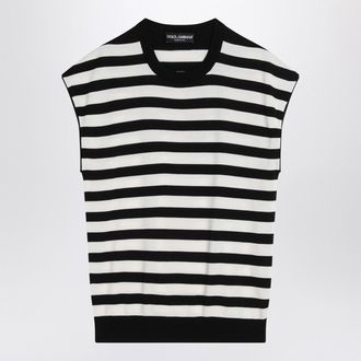 Dolce & Gabbana Dolce&Gabbana Sleeveless Kimono Style Striped Sweater
