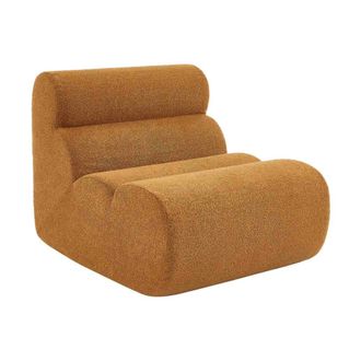 Sweeek Sill&oacute;n envasado al vac&iacute;o modular de borreguito texturizado, mostaza