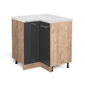 Vicco Armario De Esquina R-line, Antracita Alto Brillo, 75.6 Cm Et M&aacute;rmol