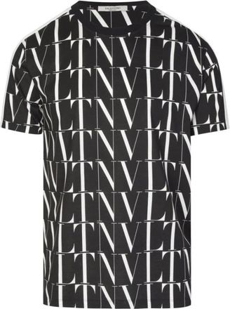 Valentino T-Shirts, male, Black, Size: M Vltn Times Printed T-Shirt