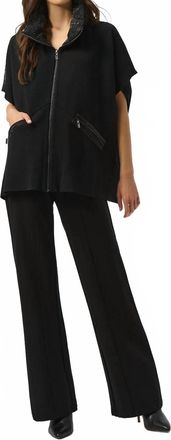 Joseph Ribkoff Faux Leather Poncho In Black