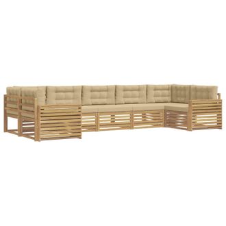 vidaXL Conjunto De Sof&aacute;s De Exterior 7 Uds. Y Beige Vidaxl